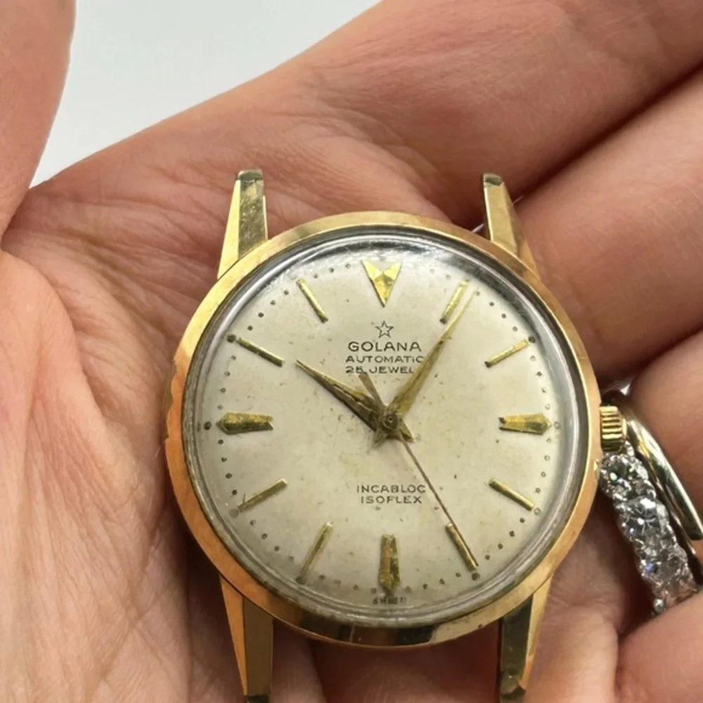 Vintage Golana Automatic 25 Jewels Swiss Waterproof Stainless Steel Dial 214*